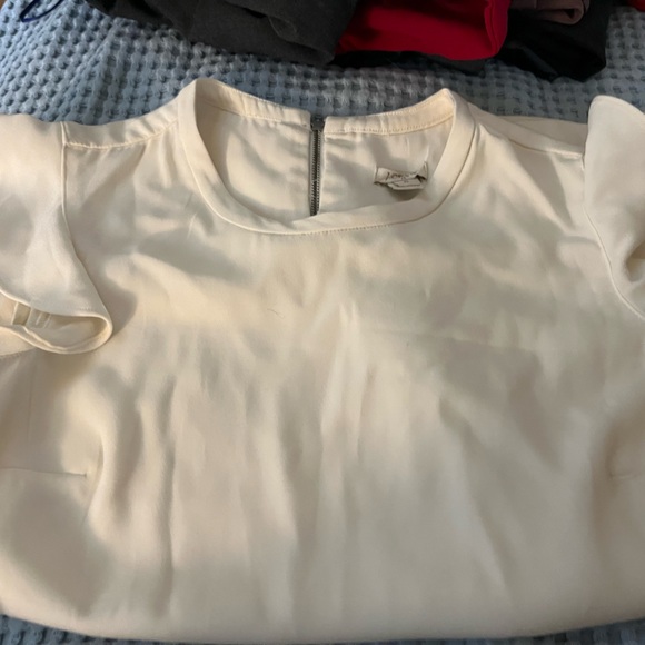 J. Crew Tops - J crew cream short sleeve size 0 top